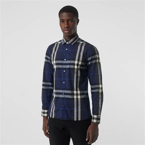 burberry nelson check stretch cotton shirt|Check Cotton Shirt in Husk .